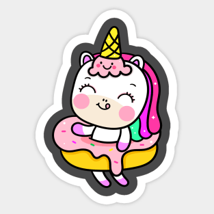 Donuts Unicorn Chubby Sticker